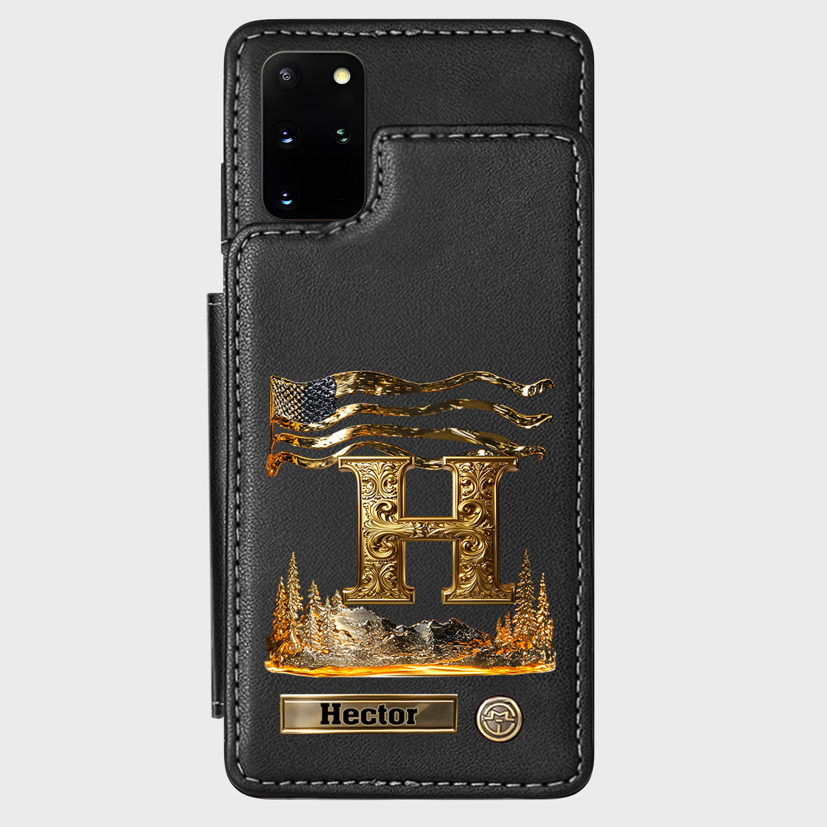 Name Initial Alphabet - Personalized Luxury Wallet Phone Case