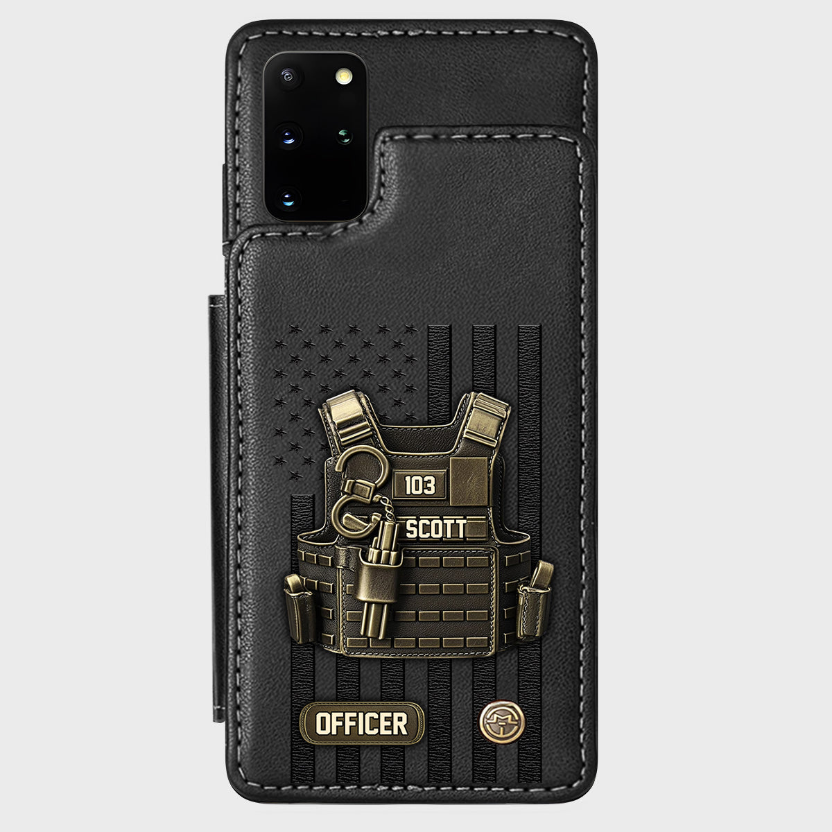 Fier d'être policier - Étui portefeuille personnalisé pour téléphone portable - Policier