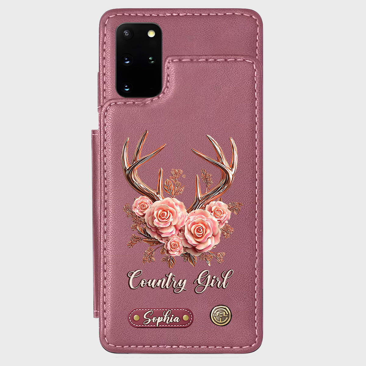 Étui portefeuille personnalisé Country Girl - Étui de téléphone à motif chasse