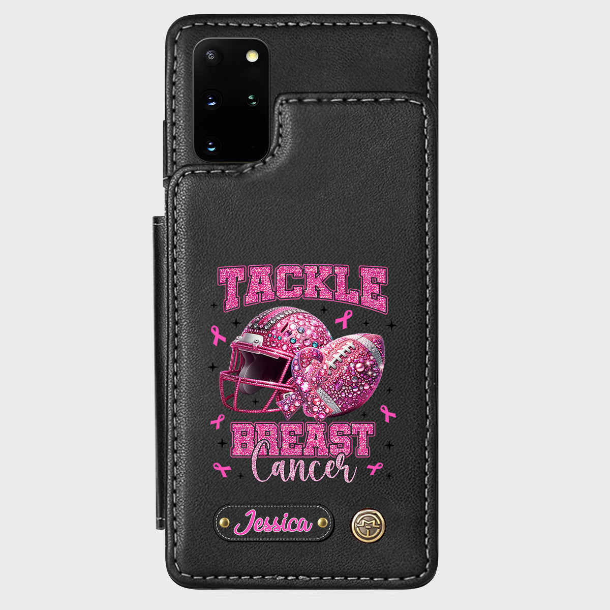 Pink Out - Étui portefeuille de téléphone personnalisé sur le thème du football