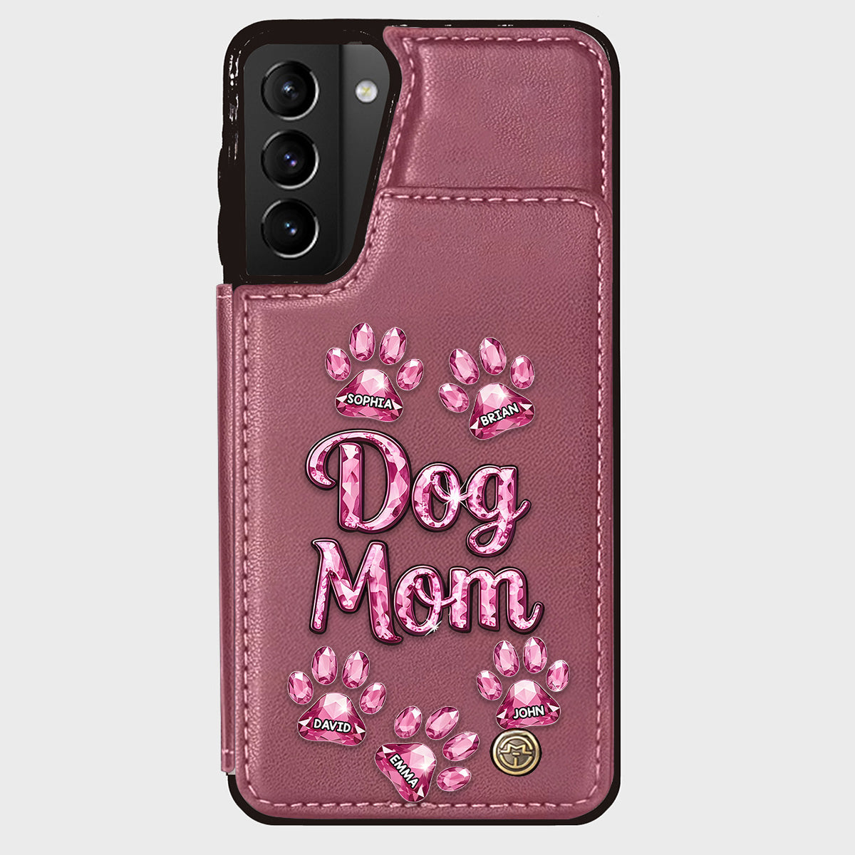 Étui portefeuille personnalisé pour téléphone avec motif chien - Maman de chien