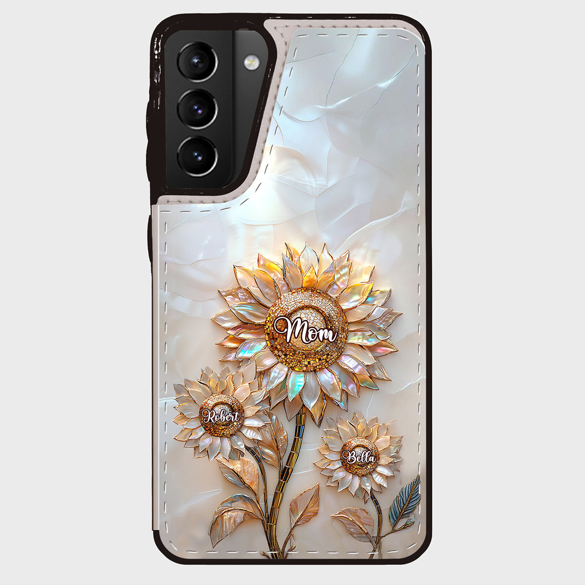 Bonne fête des mères ! Étui portefeuille pliable personnalisé pour téléphone portable.