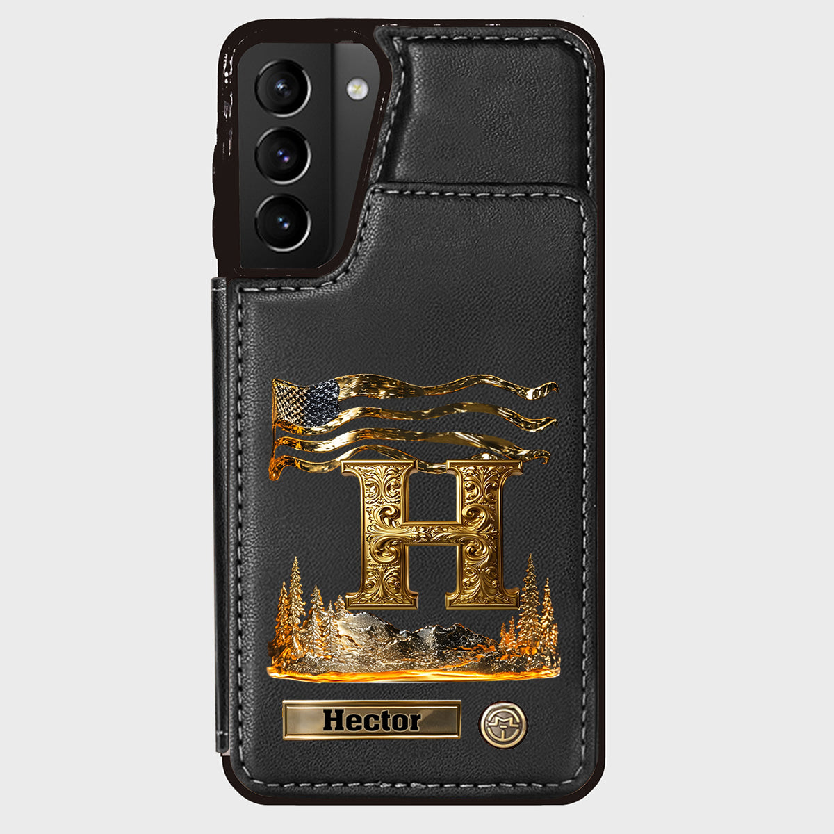Name Initial Alphabet - Personalized Luxury Wallet Phone Case