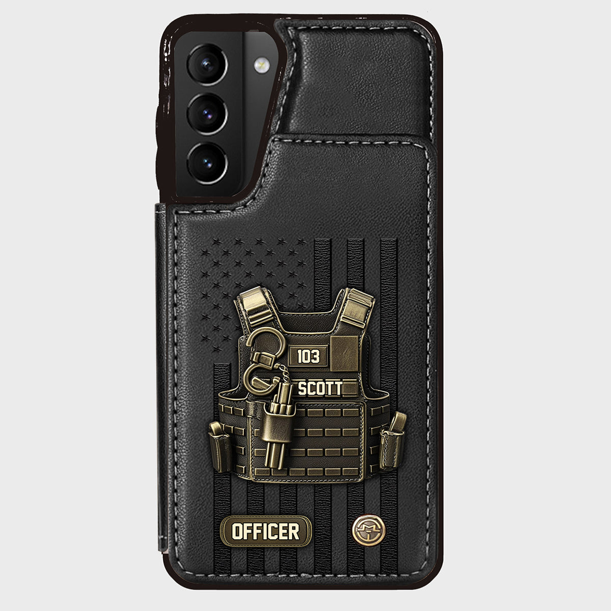 Fier d'être policier - Étui portefeuille personnalisé pour téléphone portable - Policier
