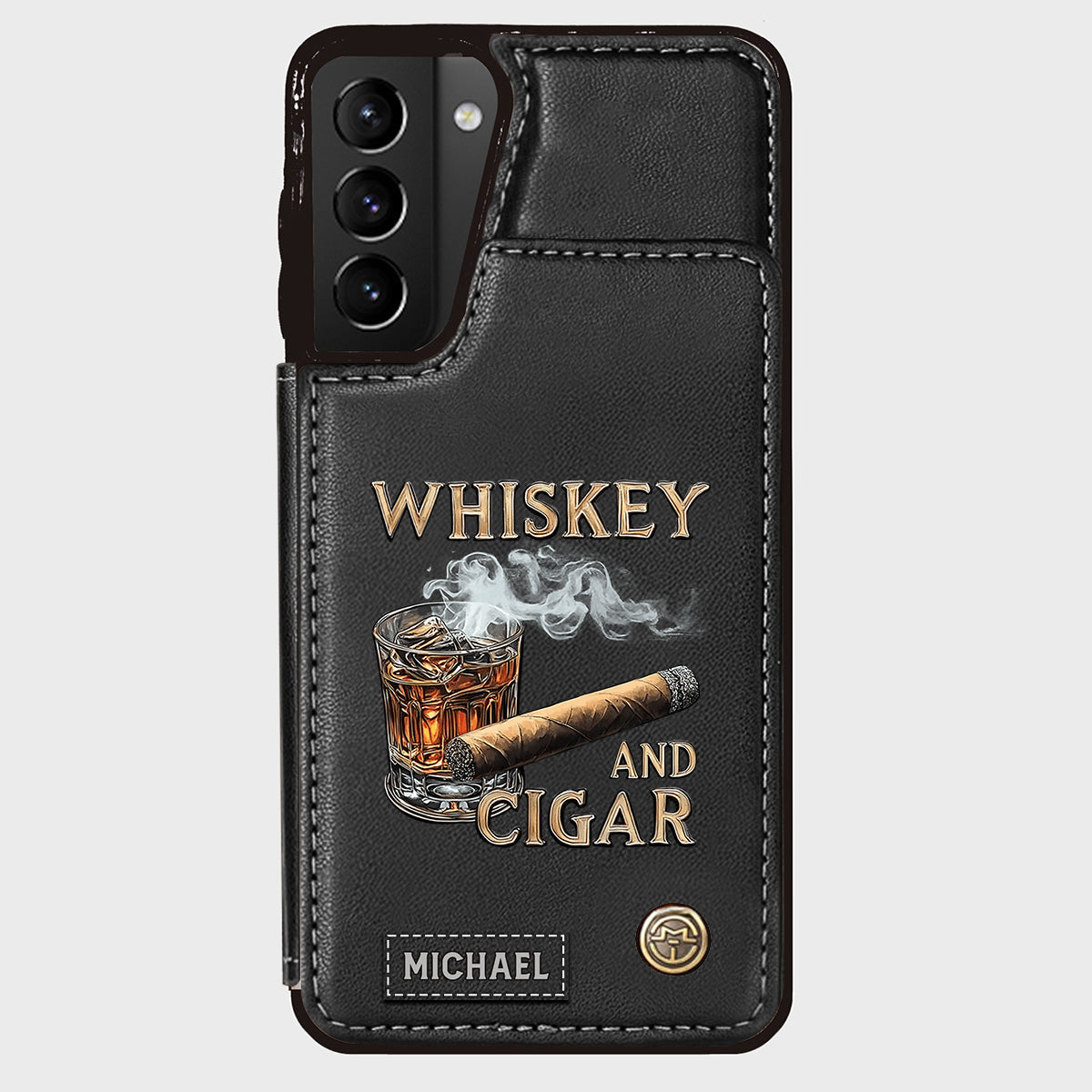 Étui portefeuille personnalisé Whiskey And Cigar -