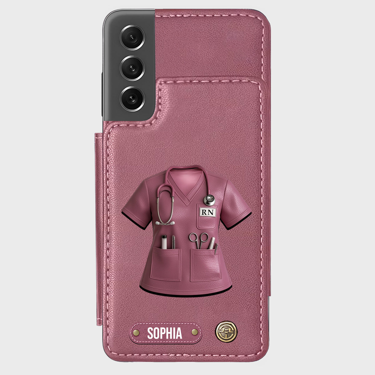 Infirmière fière - Étui portefeuille personnalisé pour téléphone