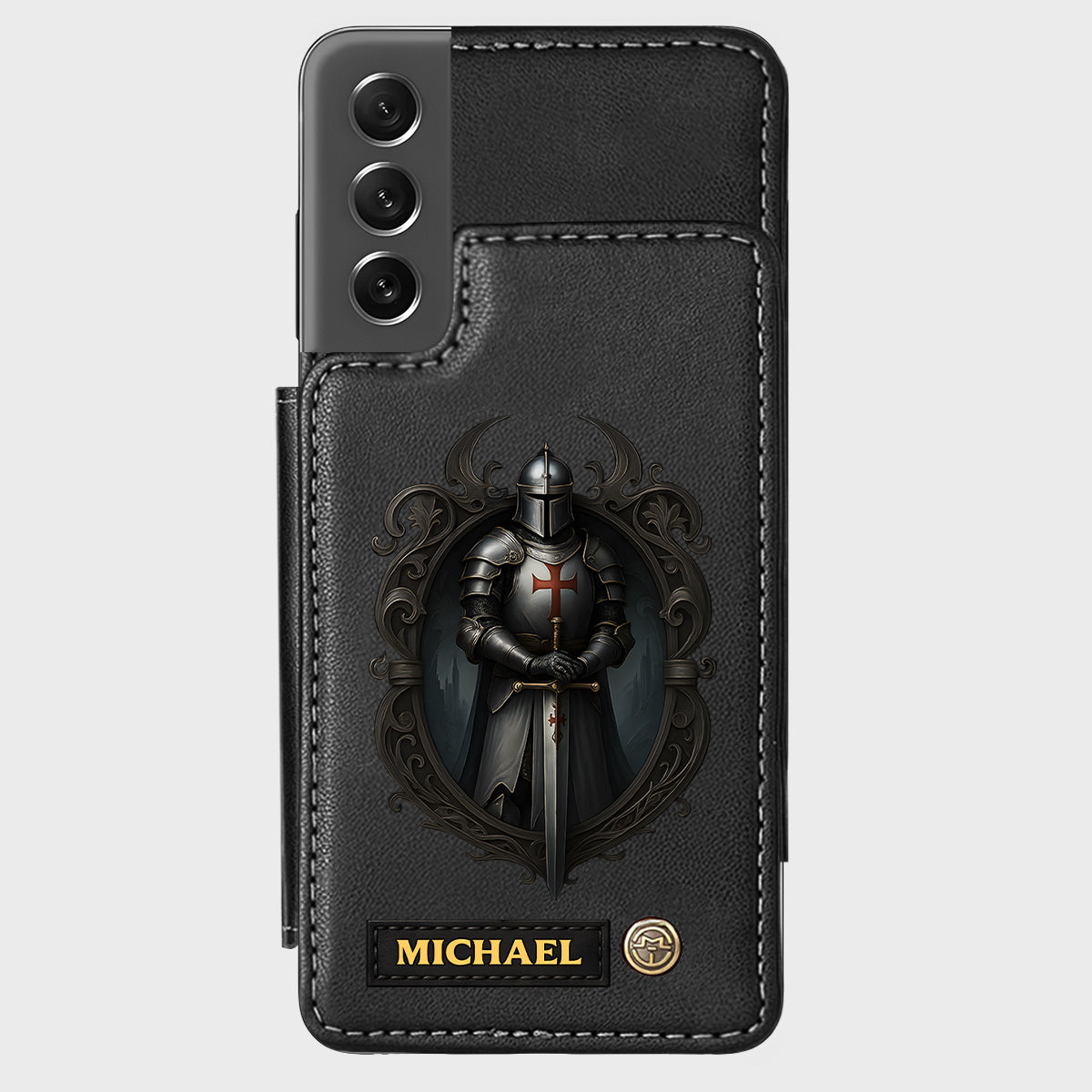 Étui portefeuille chrétien personnalisé Knight Of God -