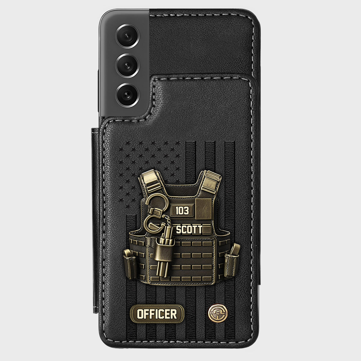 Fier d'être policier - Étui portefeuille personnalisé pour téléphone portable - Policier