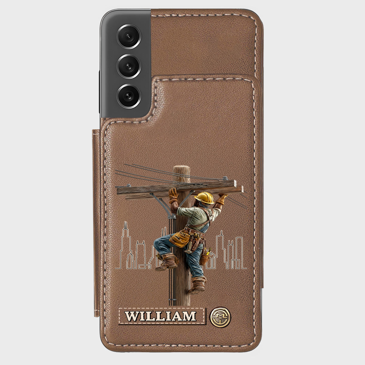 Strength Of The Line - Personalized Lineman Wallet Phone Case