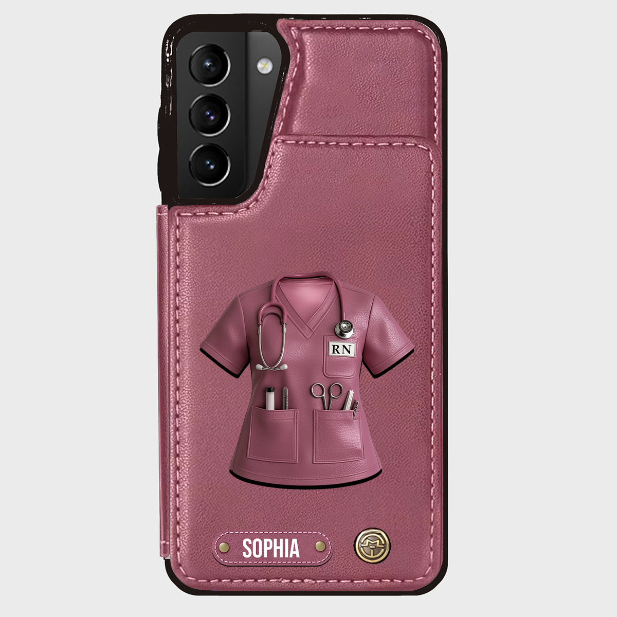 Infirmière fière - Étui portefeuille personnalisé pour téléphone