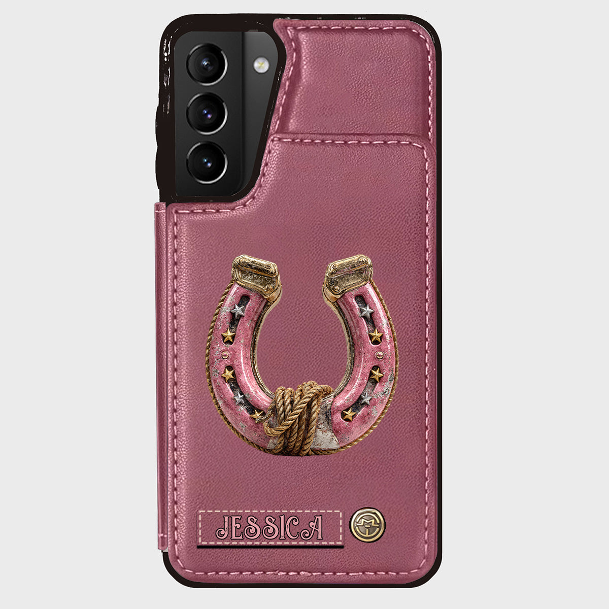 Étui portefeuille personnalisé Horseshoe pour téléphone - Motif cheval