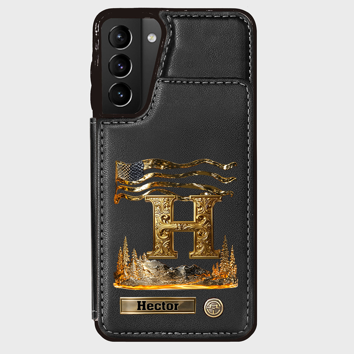 Name Initial Alphabet - Personalized Luxury Wallet Phone Case
