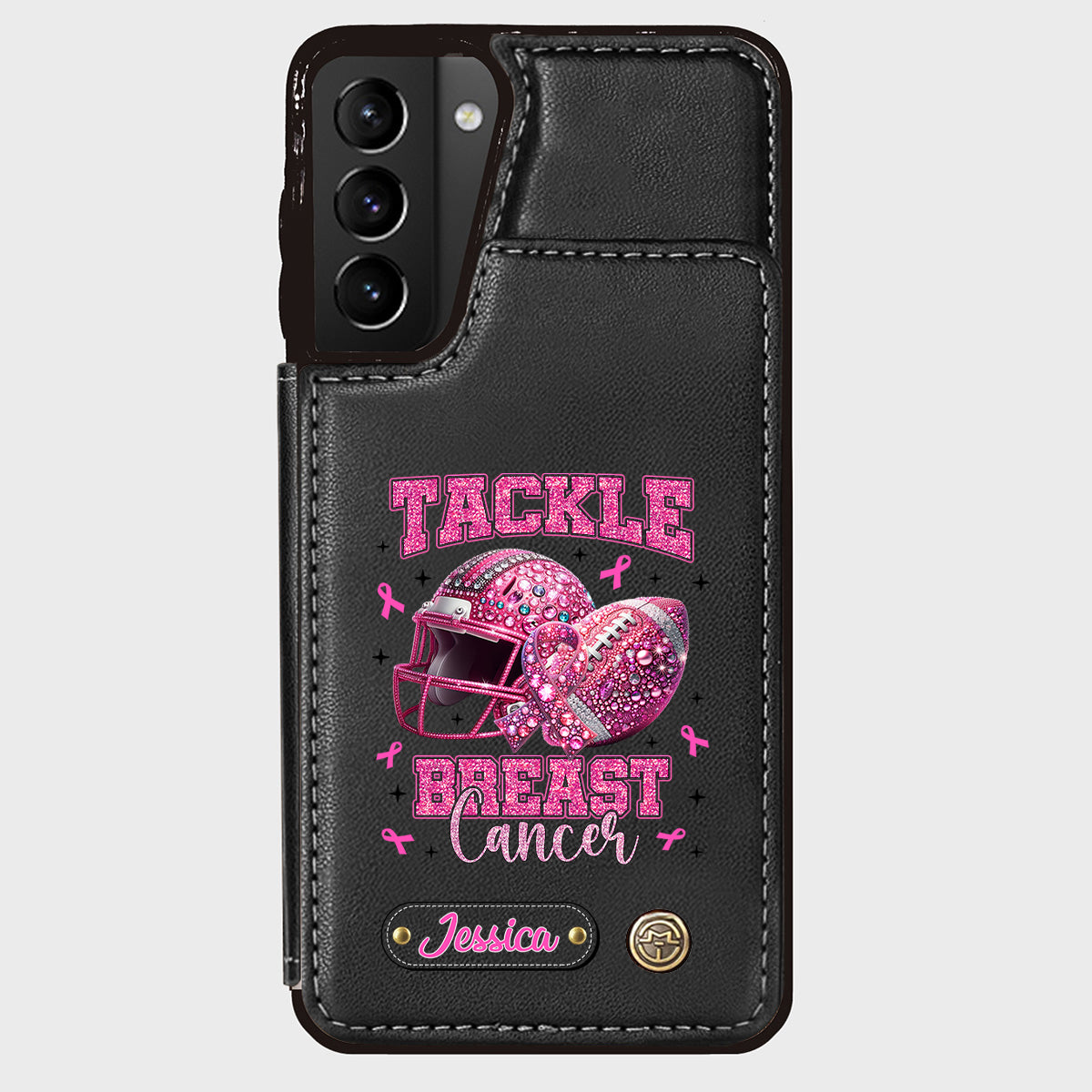 Pink Out - Étui portefeuille de téléphone personnalisé sur le thème du football