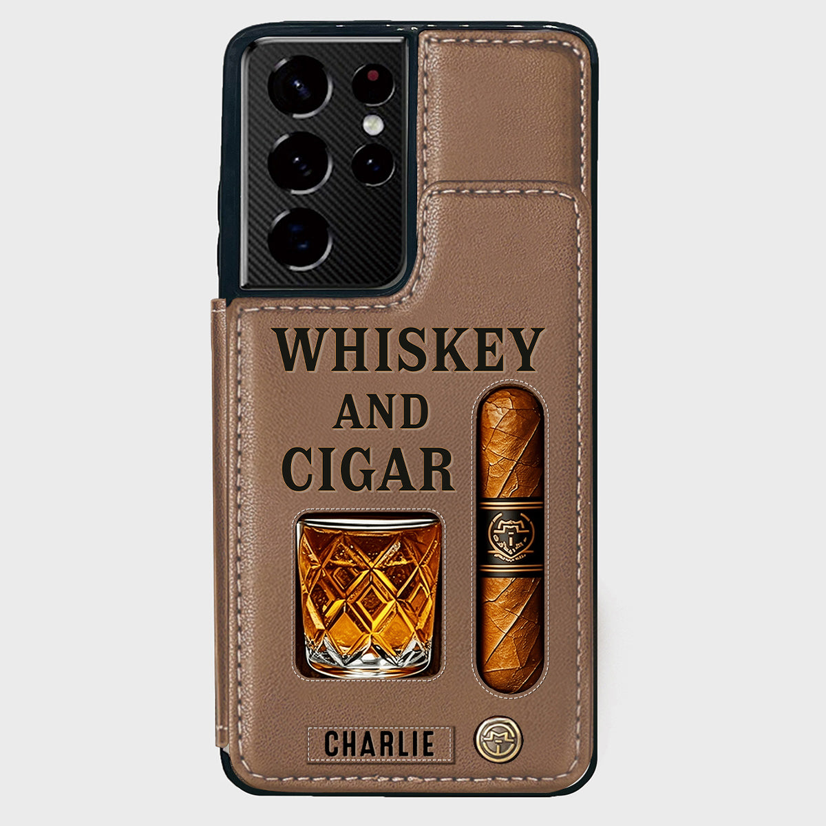 Étui portefeuille personnalisé Whiskey & Cigar -