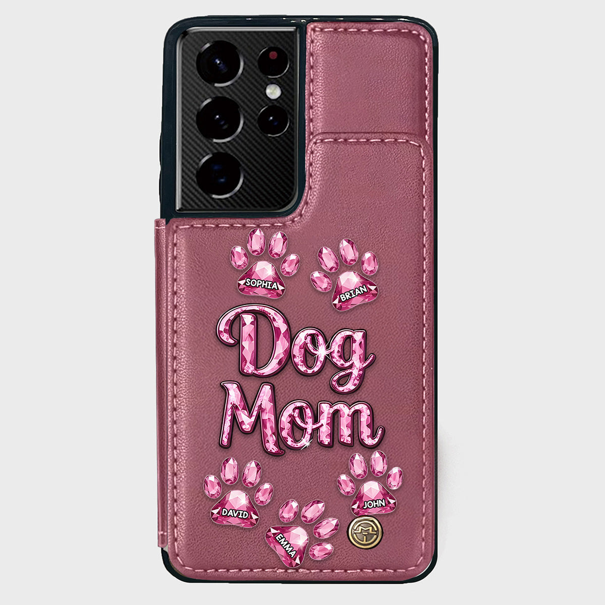 Étui portefeuille personnalisé pour téléphone avec motif chien - Maman de chien