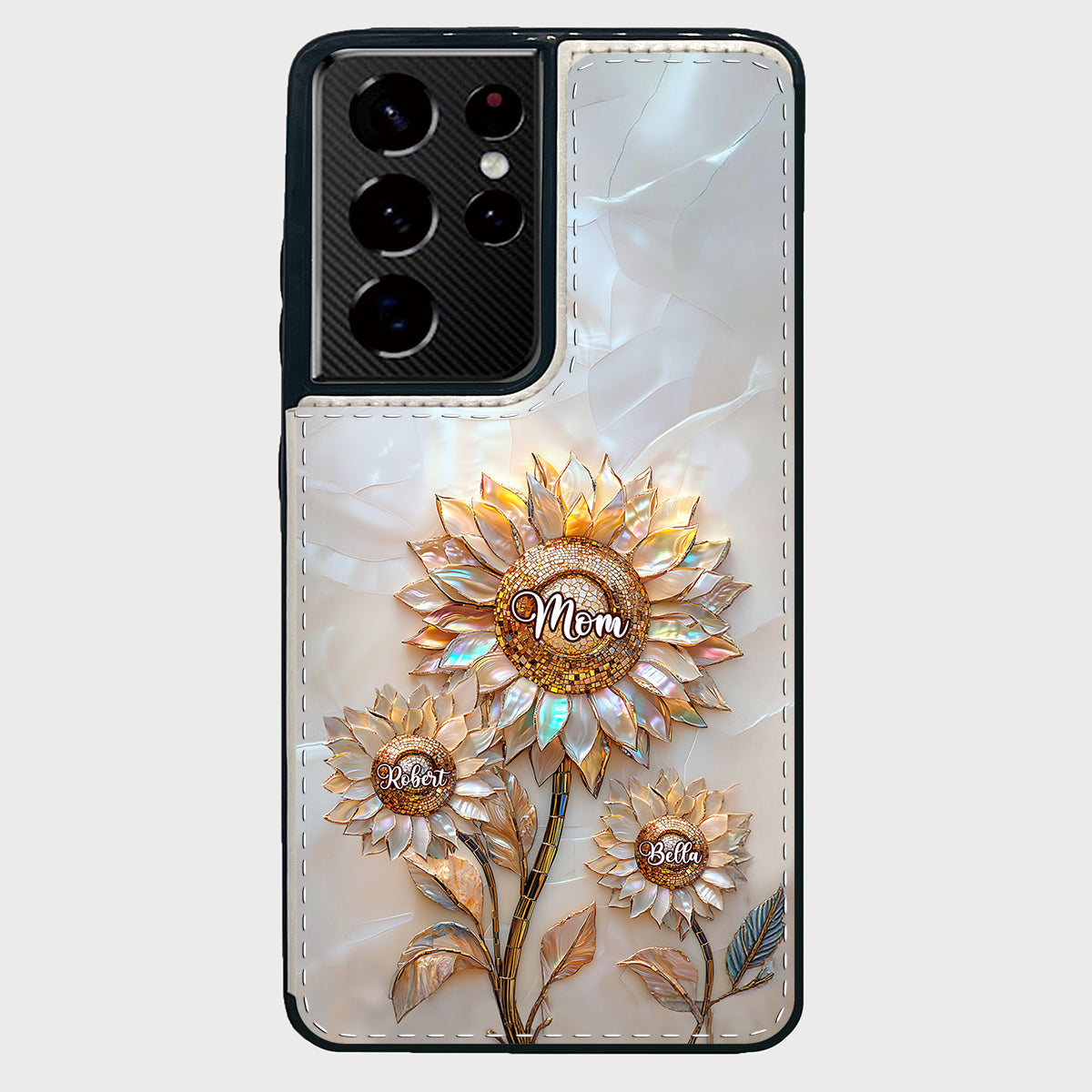 Bonne fête des mères ! Étui portefeuille pliable personnalisé pour téléphone portable.