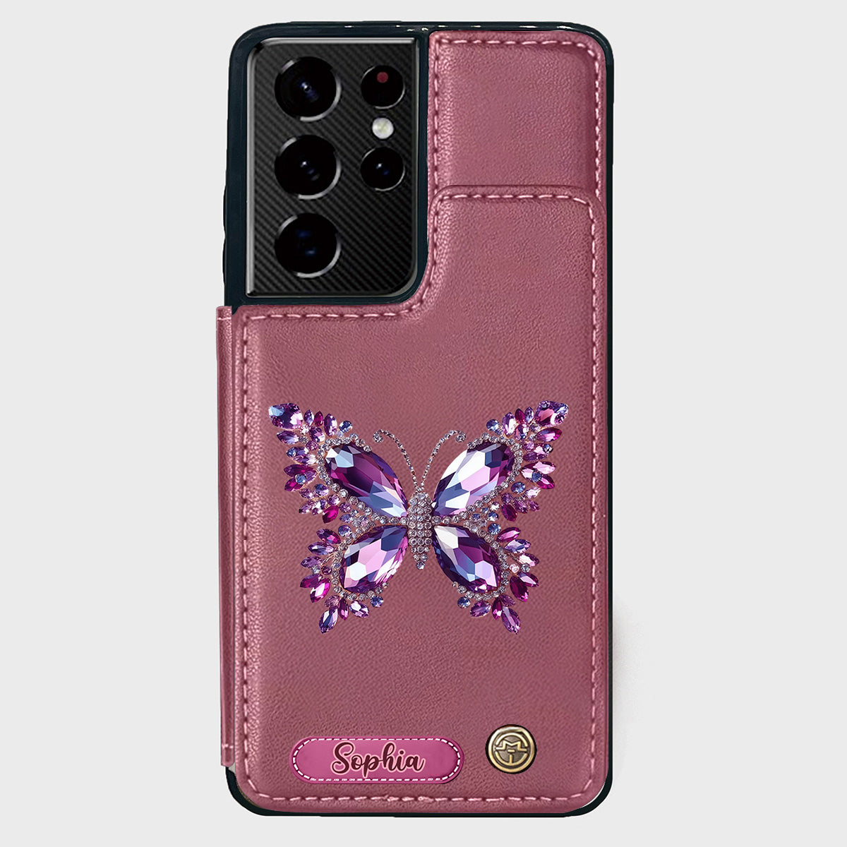 Magnifique papillon - Étui portefeuille personnalisé pour téléphone avec papillon