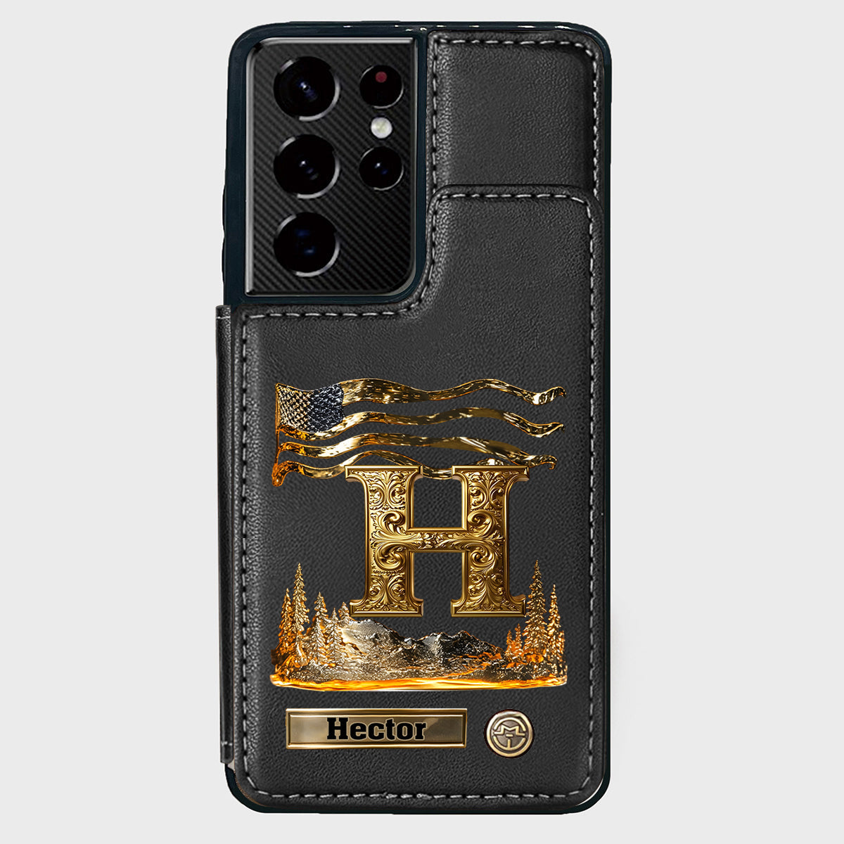 Name Initial Alphabet - Personalized Luxury Wallet Phone Case