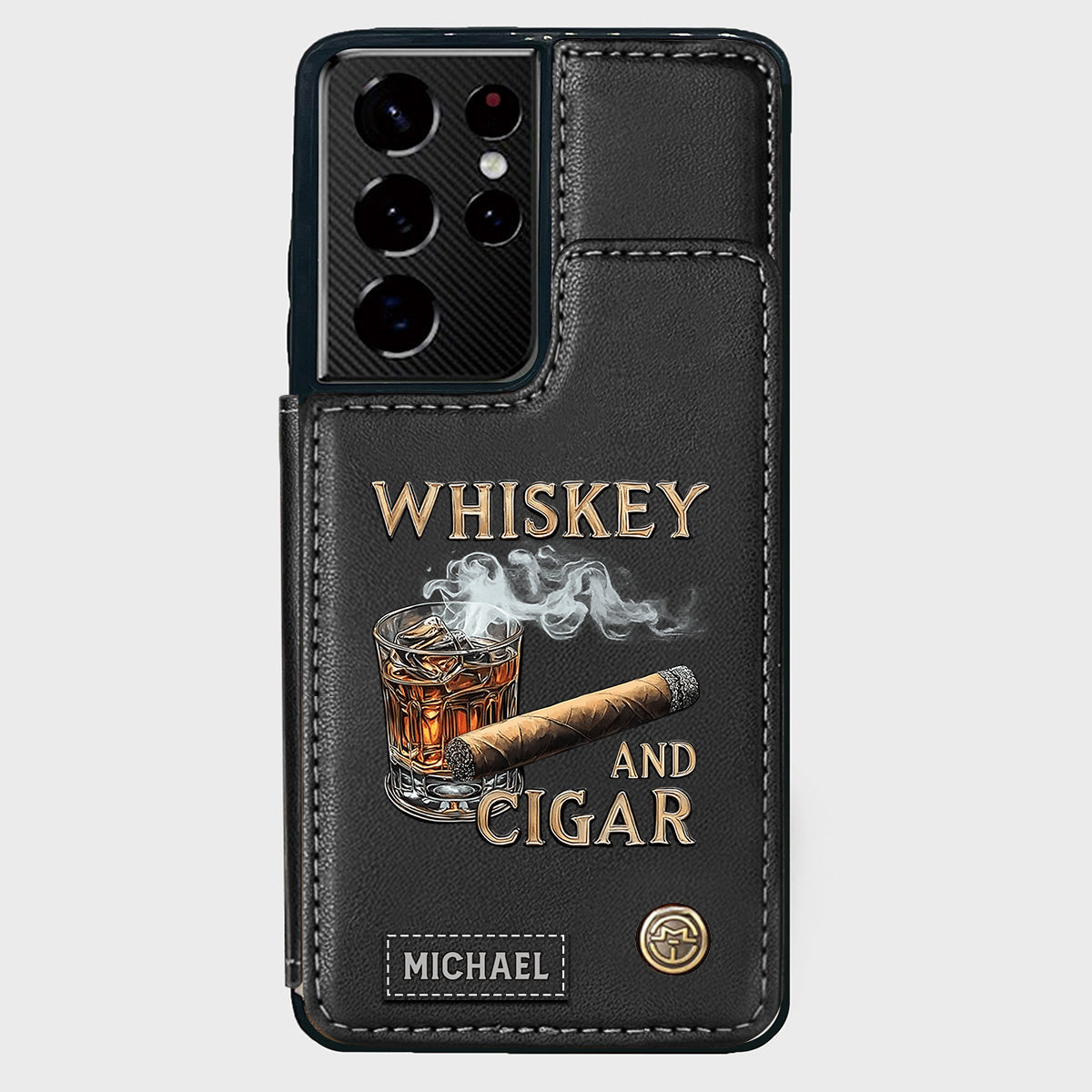 Étui portefeuille personnalisé Whiskey And Cigar -