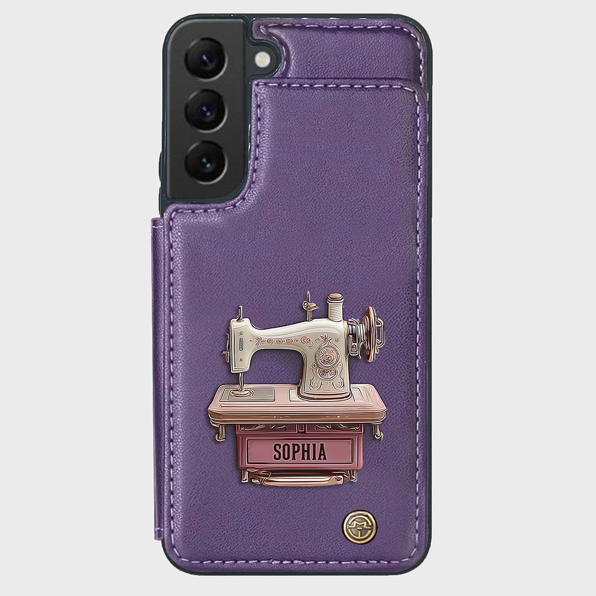 Machine à coudre - Étui portefeuille personnalisé pour téléphone