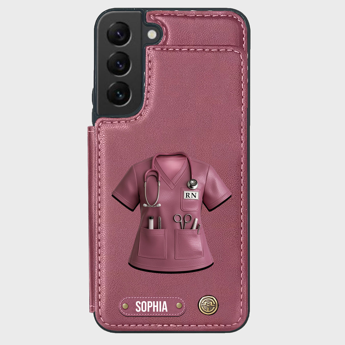 Infirmière fière - Étui portefeuille personnalisé pour téléphone