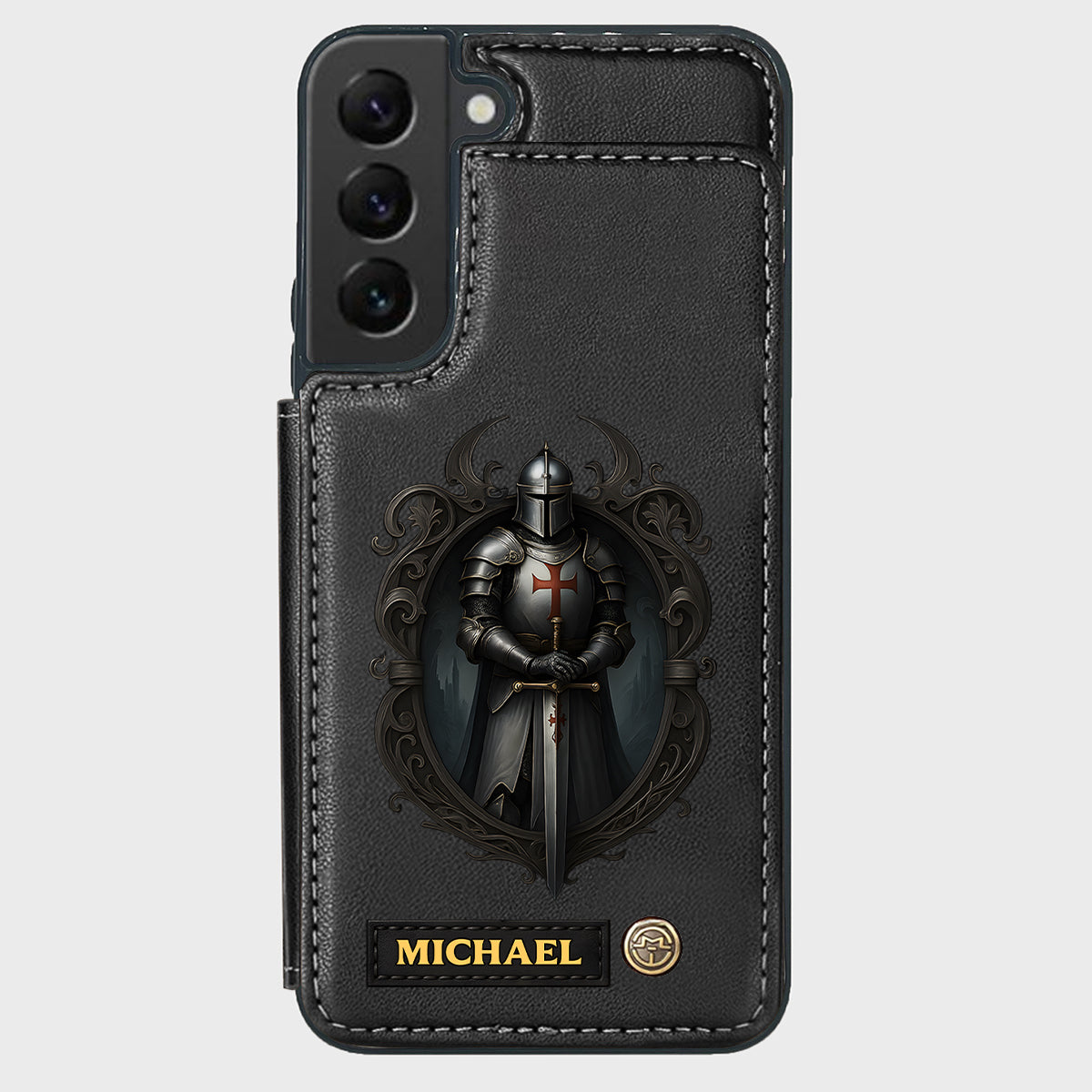 Étui portefeuille chrétien personnalisé Knight Of God -