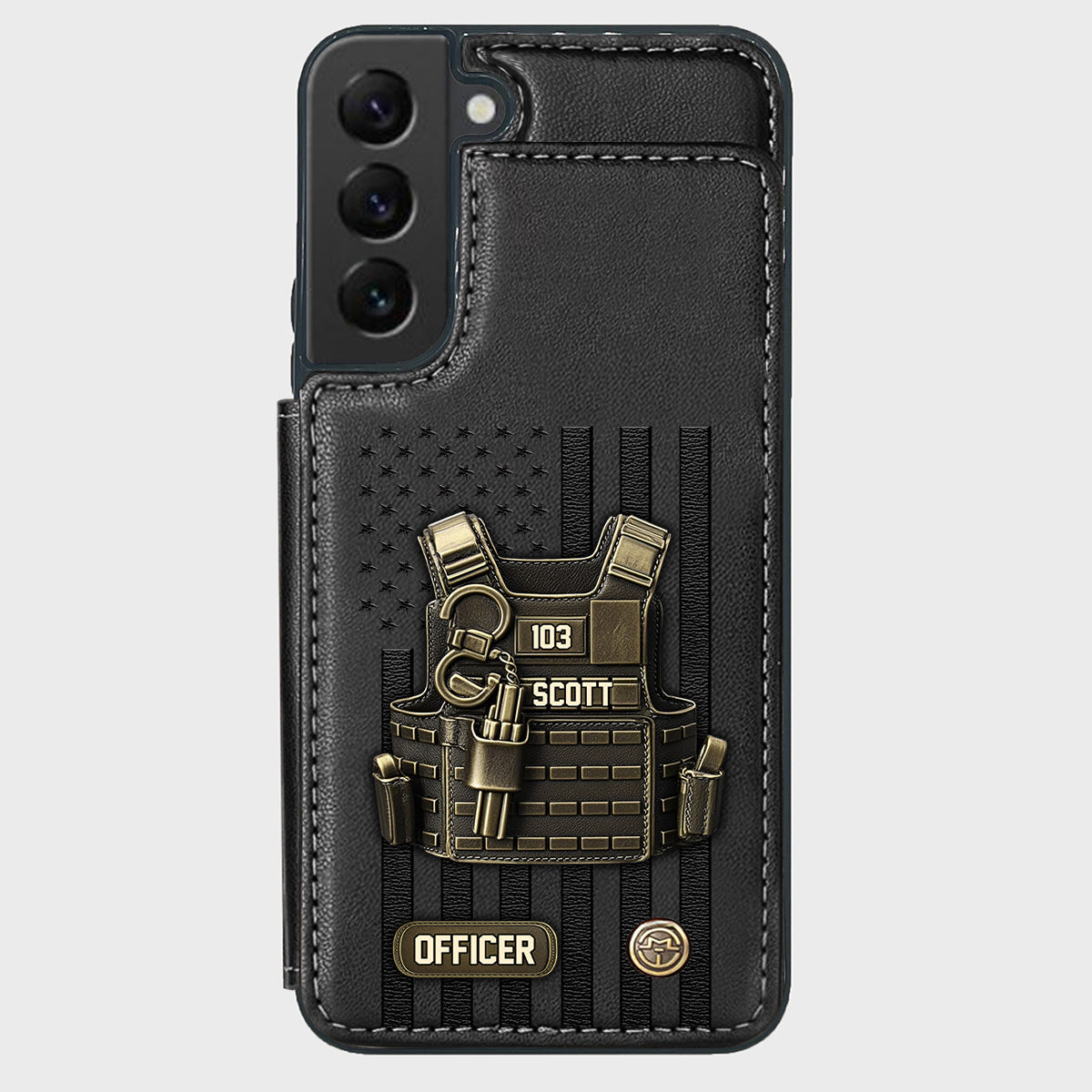 Fier d'être policier - Étui portefeuille personnalisé pour téléphone portable - Policier