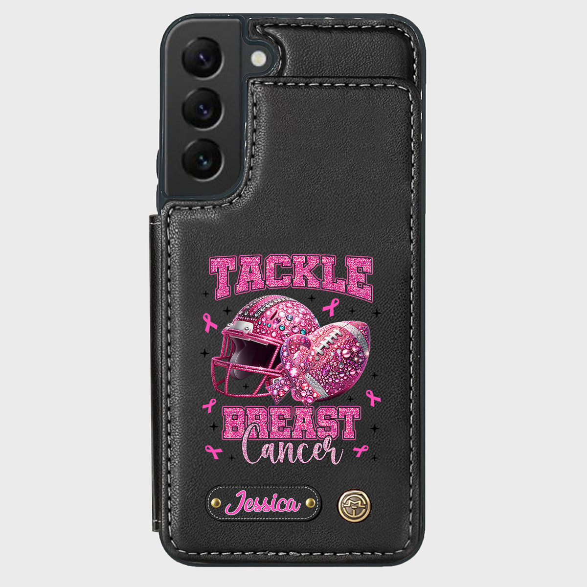 Pink Out - Étui portefeuille de téléphone personnalisé sur le thème du football