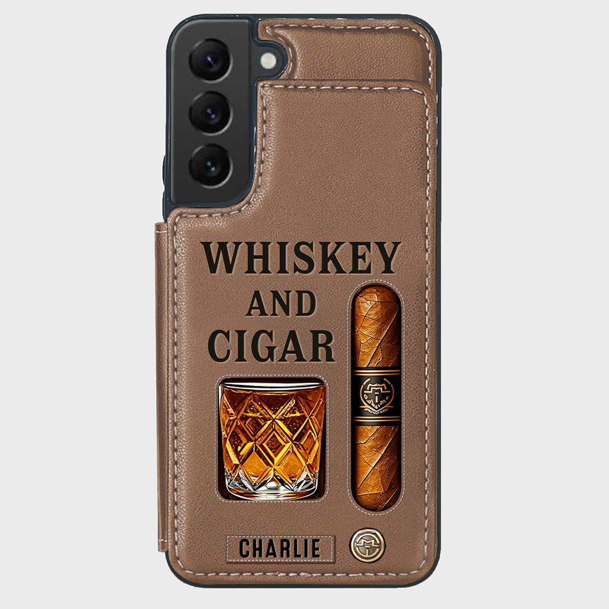 Étui portefeuille personnalisé Whiskey & Cigar -