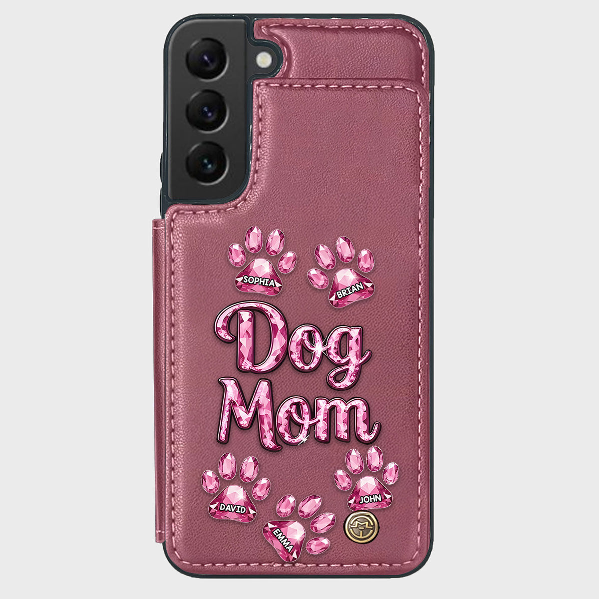 Étui portefeuille personnalisé pour téléphone avec motif chien - Maman de chien