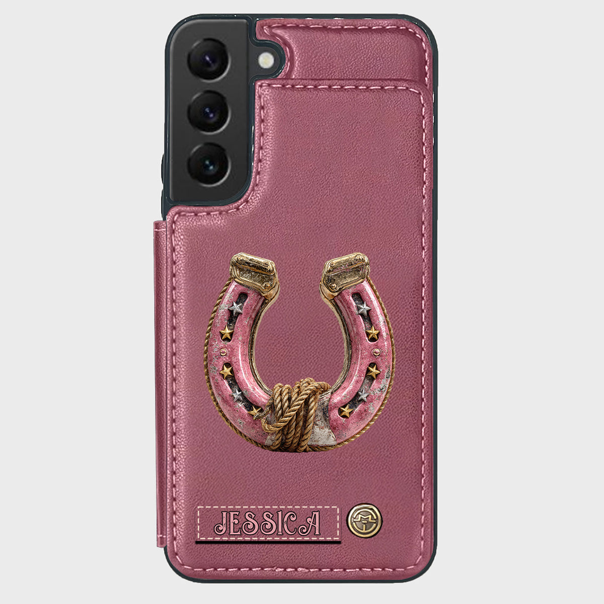 Étui portefeuille personnalisé Horseshoe pour téléphone - Motif cheval