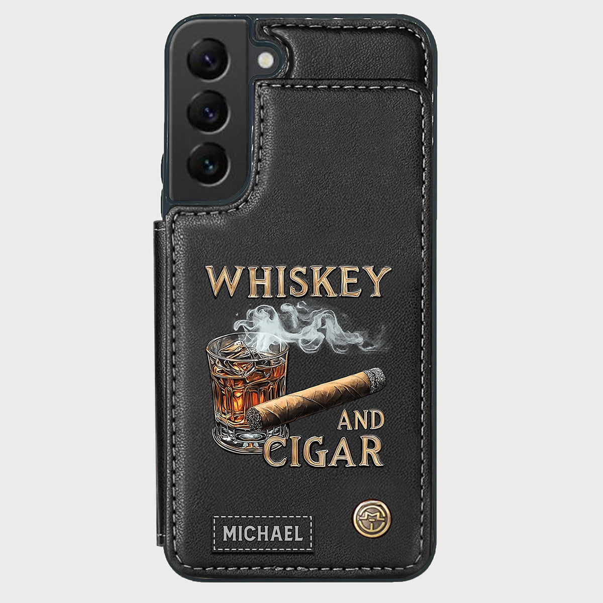 Étui portefeuille personnalisé Whiskey And Cigar -