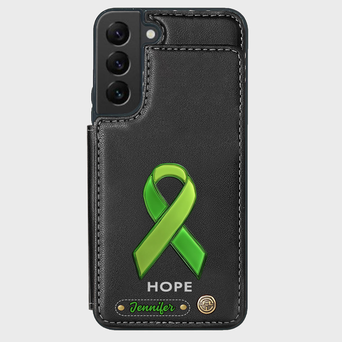 Espoir - Étui portefeuille personnalisé pour téléphone portable, symbole de sensibilisation à la santé mentale