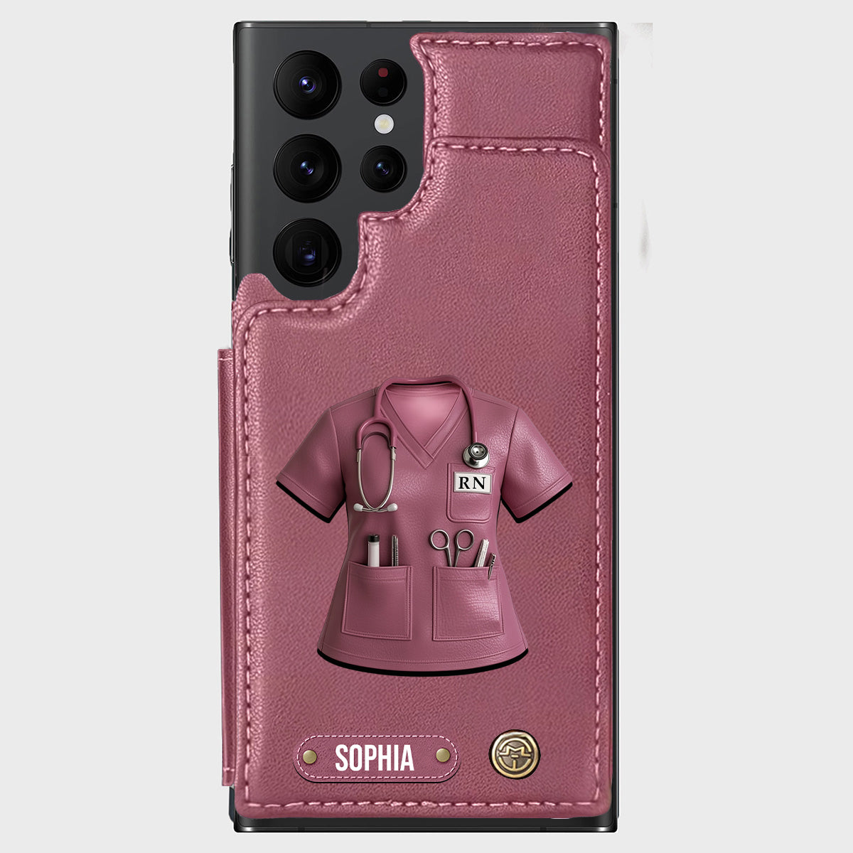 Infirmière fière - Étui portefeuille personnalisé pour téléphone