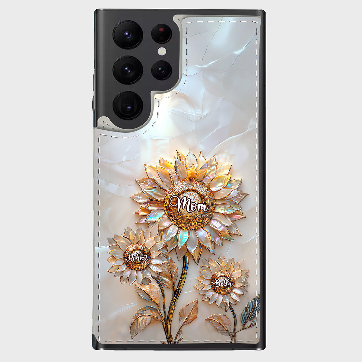 Bonne fête des mères ! Étui portefeuille pliable personnalisé pour téléphone portable.
