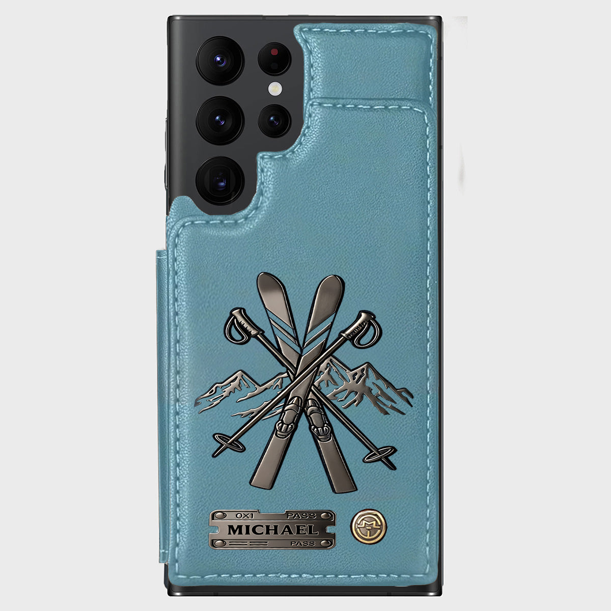 Passionné de ski ? Étui portefeuille personnalisé pour téléphone - Étui portefeuille de ski