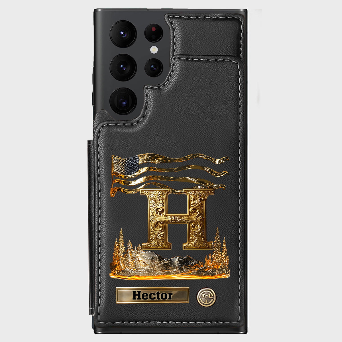 Name Initial Alphabet - Personalized Luxury Wallet Phone Case