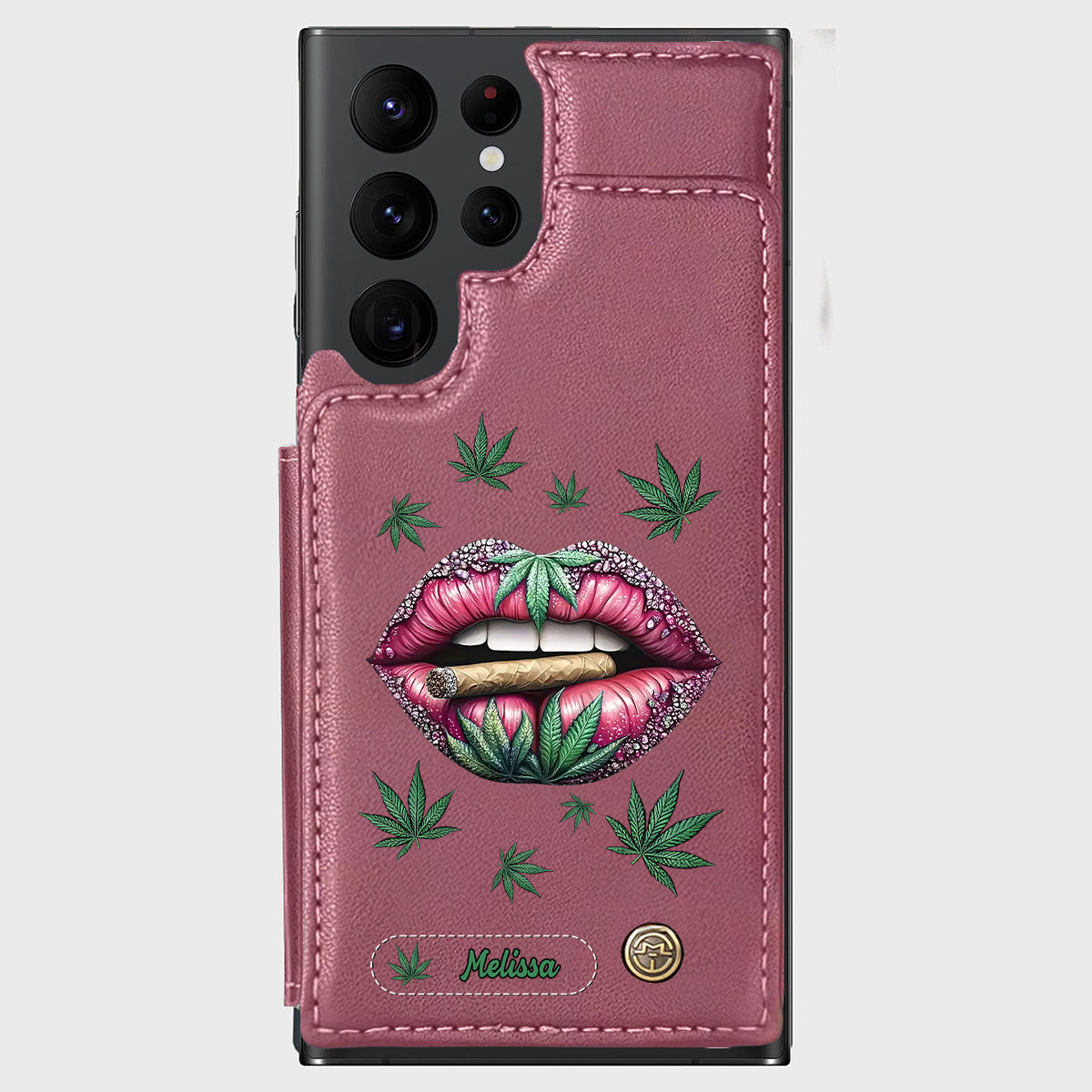 Étui portefeuille personnalisé « Get High » pour téléphone - Thème cannabis