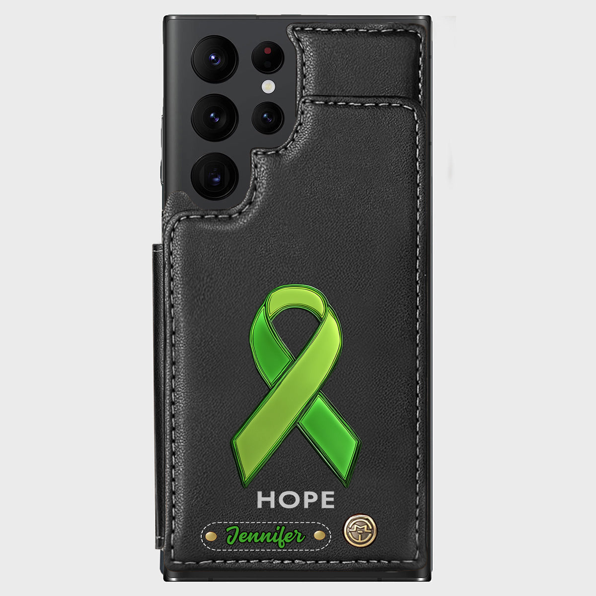 Espoir - Étui portefeuille personnalisé pour téléphone portable, symbole de sensibilisation à la santé mentale