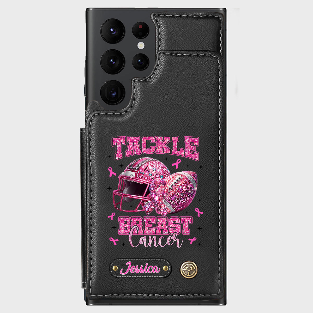 Pink Out - Étui portefeuille de téléphone personnalisé sur le thème du football
