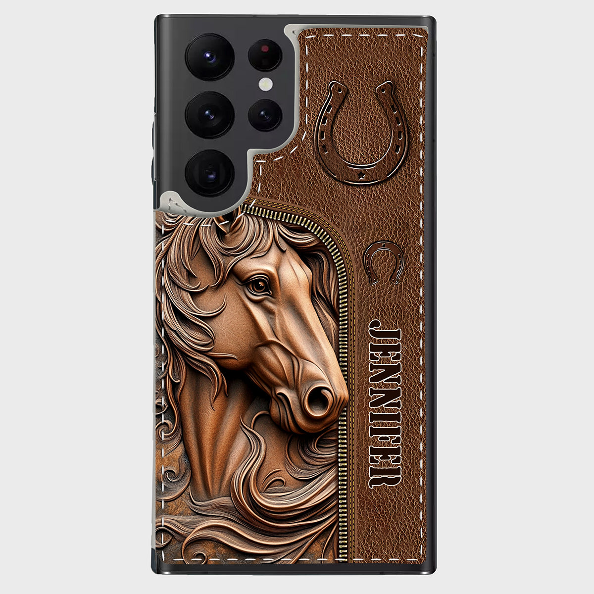 Facilement distrait par les chevaux - Étui portefeuille pliable personnalisé pour téléphone portable avec motif cheval