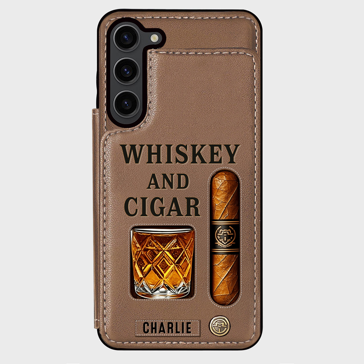 Étui portefeuille personnalisé Whiskey & Cigar -