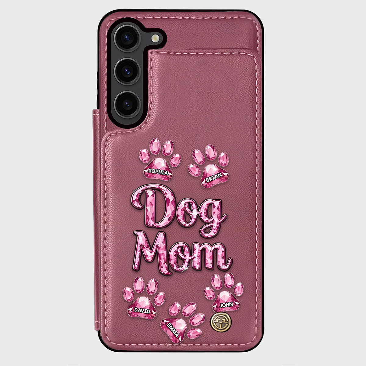 Étui portefeuille personnalisé pour téléphone avec motif chien - Maman de chien