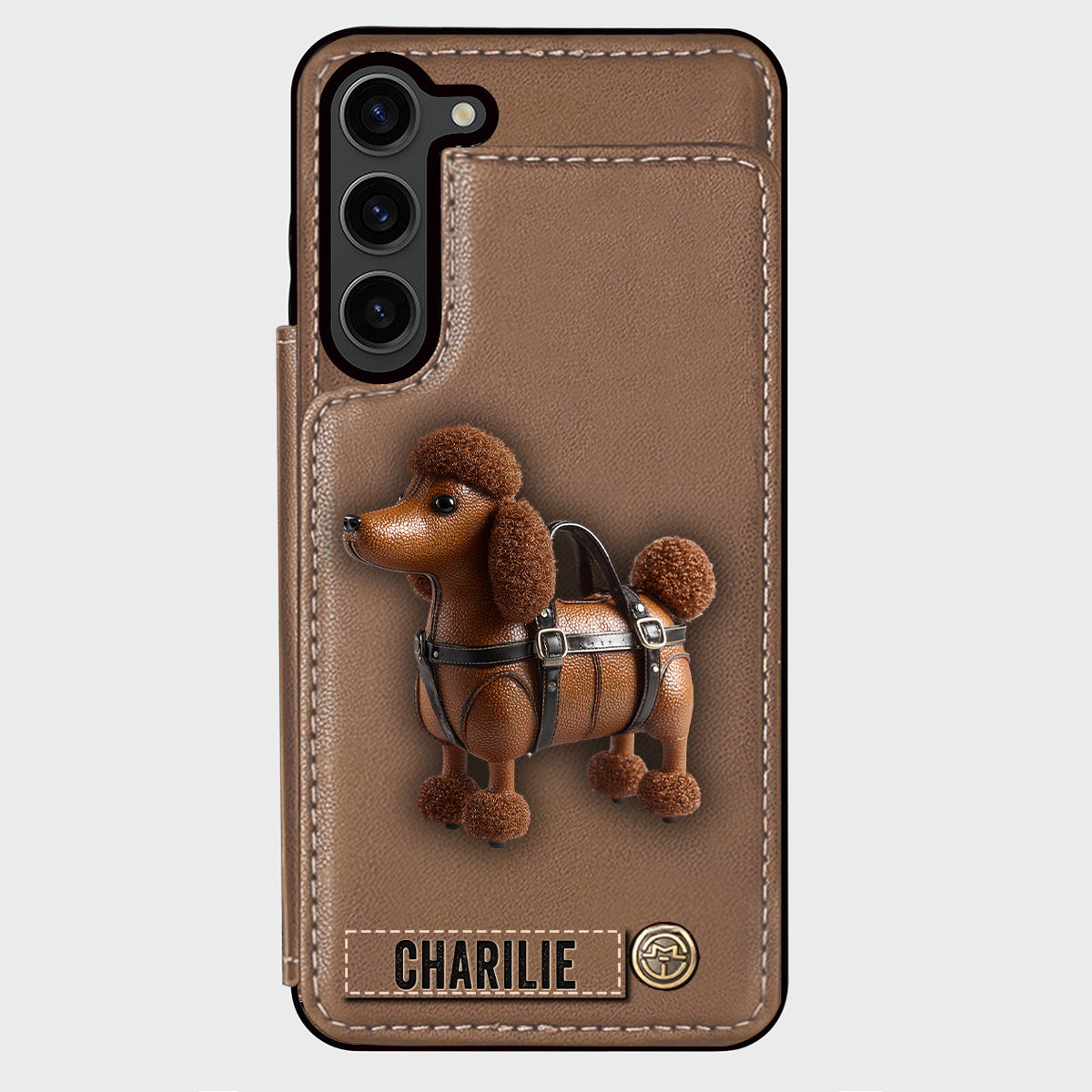 Étui portefeuille personnalisé pour téléphone avec un adorable caniche - Étui pour téléphone à motif chien