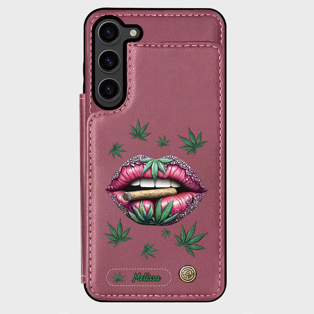 Étui portefeuille personnalisé « Get High » pour téléphone - Thème cannabis