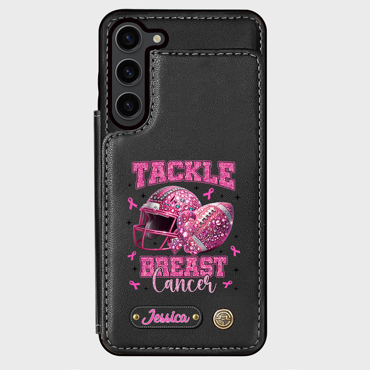 Pink Out - Étui portefeuille de téléphone personnalisé sur le thème du football