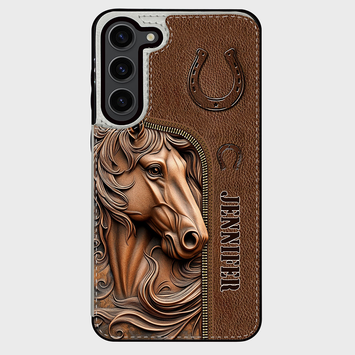 Facilement distrait par les chevaux - Étui portefeuille pliable personnalisé pour téléphone portable avec motif cheval