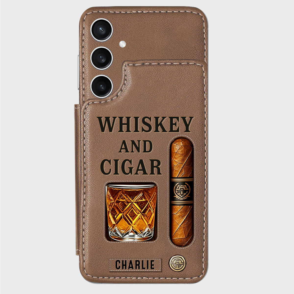 Étui portefeuille personnalisé Whiskey & Cigar -