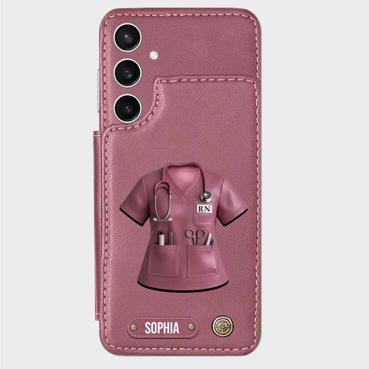 Infirmière fière - Étui portefeuille personnalisé pour téléphone