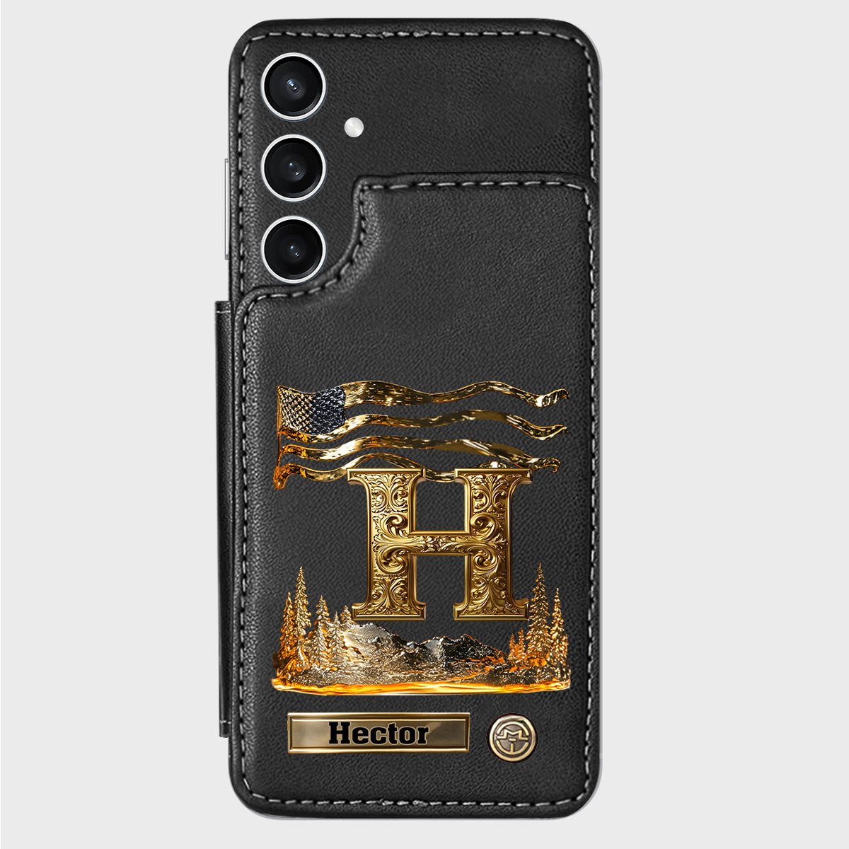 Name Initial Alphabet - Personalized Luxury Wallet Phone Case